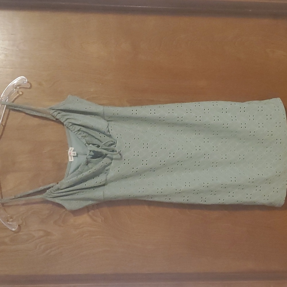 Heart & Hips Green Eyelet Lined Slip Dress S
